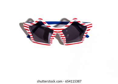 US holiday sunglasses on a white background