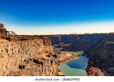 US, ID, Twin Falls, December 2020. Scenic View From The City Bridge. 