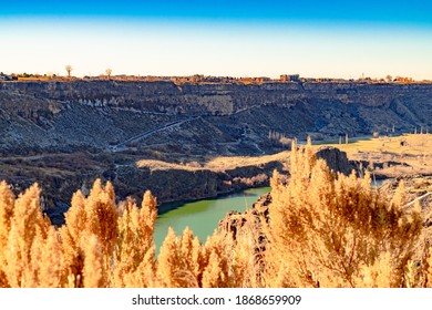 US, ID, Twin Falls, December 2020. Scenic View From The City Bridge. 