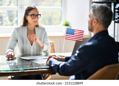 US Immigration Application And Consular Visa Interview - Shutterstock ID 2151128899