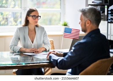 US Immigration Application And Consular Visa Interview - Shutterstock ID 2153664607