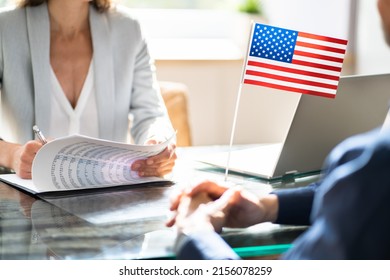 US Immigration Application And Consular Visa Interview - Shutterstock ID 2156078259