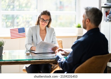US Immigration Application And Consular Visa Interview - Shutterstock ID 2159231453