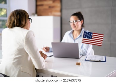 US Immigration Application And Consular Visa Interview - Shutterstock ID 2189637875