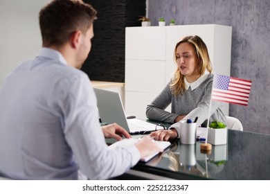 US Immigration Application And Consular Visa Interview - Shutterstock ID 2252123347