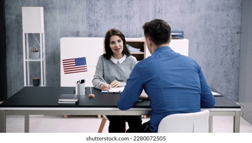 US Immigration Application And Consular Visa Interview - Shutterstock ID 2280072505