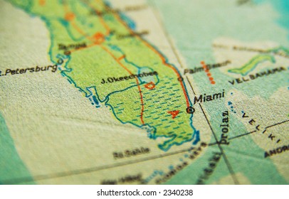 US map. Miami Florida map