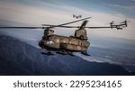 U.S. Marine Corps MV-22B Ospreys assigned to Marine Medium Tiltrotor Squadron (VMM) 265, 1st Marine Aircraft Wing, and a CH-47JA Chinook helicopter assigned to the Japan Ground Self Defense Force fly 