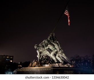 US Marine Corps War Memorial Depicting The Raising Of The Flag At Iwo Jima 