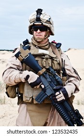 US Marine In The Desert