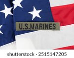 US MARINES Branch Tape on national USA flag background