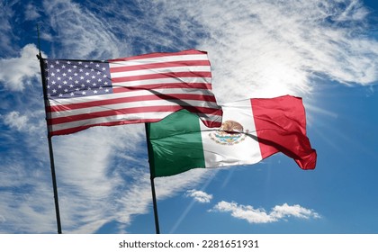 us mexico flag concept, border problems with countries