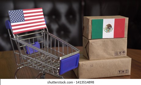 US - Mexico Trade War. American Tariff On All Mexican Imports