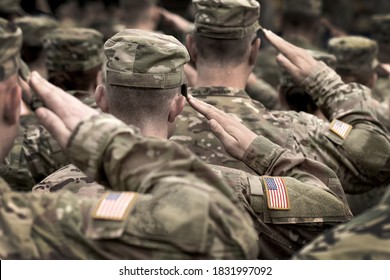 US Military Salute. US Army Soldiers. Memorial Day. Veterans Day.