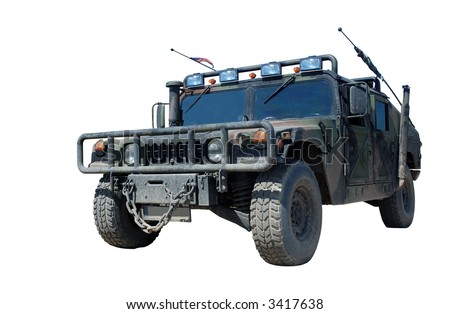 US Military Truck Hummer H1 Humvee isolated on white