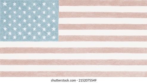 The US national flag. Light patriotic background or backdrop. Pale Old Glory. Tinted Stars and Stripes. Independence Day and Flag Day