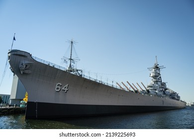 U.S. Naval Warships At Base In Norfolk, Virginia.