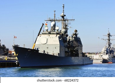 US Navy Battle Ship At San Diego Bay