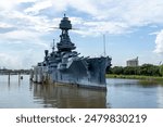 The US Navy USS Texas BB-35 Battleship in Galveston Texas, USA