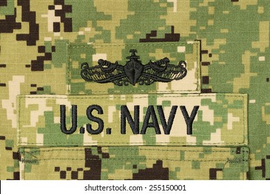 US Navy Working Uniform Digital Camouflage Uniform With Badge