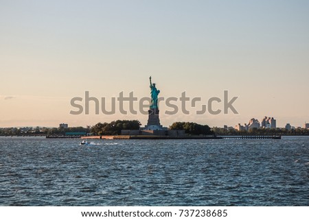 Similar – Image, Stock Photo Staten Island Ferry in Front of New York City’s Skyline