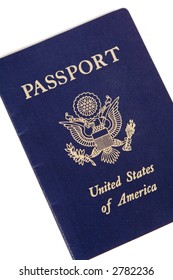 US Passport Cover Isolated Against A White Background