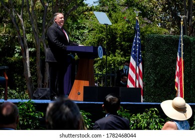 U.S. Secretary Of State Mike Pompeo Delivers A Speech On Communist China And The Future Of The Free World At The Richard Nixon Presidential Library, July 23, 2020, In Yorba Linda, California.