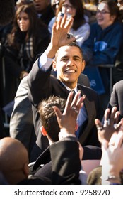 U.S. Senator Barack Obama (D-IL) campaigns at a rally in Rodney Square February 3, 2008 in Wilmington, Delaware.