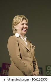 U.S. Senator, Former First Lady And Presidential Candidate, Hillary Clinton, Smiling During Rally Following Iowa Democratic Presidential Debate, Drake University, Des Moines, Iowa, August 19, 2007