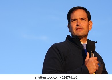 U.S. Senator Marco Rubio, Republican Of Florida, Speaks In Bedford, New Hampshire, On October 6, 2015.