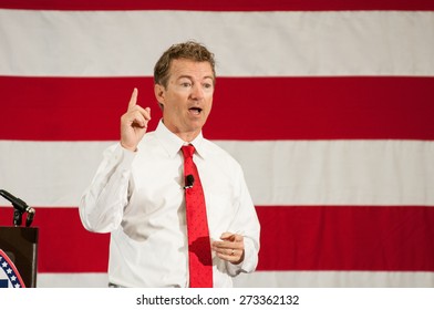 U.S. Senator Rand Paul, Republican Of Kentucky, Speaks In Nashua, New Hampshire, USA, On April 18, 2015.