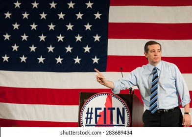 U.S. Senator Ted Cruz, Republican of Texas, speaks at the First in the Nation Leadership Summit in Nashua, NH, April 18, 2015. 