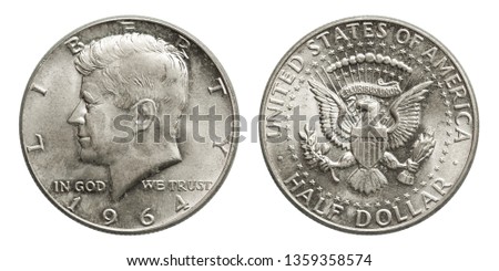 US silver coin half dollar Kennedy 1964