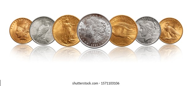 US Silver Gold Dollar Coins Money