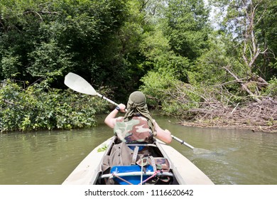 US Soldier Running A Small River