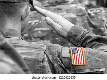 US soldier salute. US army. US troops