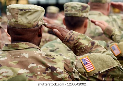 US soldier salute. US army. US troops. Military of USA. - Shutterstock ID 1280342002