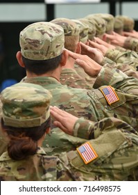 US Soldiers Saluting. Military Forces Of The United States Of America. US Army. Memorial Day. Veterans Day