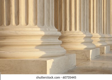 US Supreme Court Architecture Detail. Critical focus on middle pillar. - Shutterstock ID 60735445