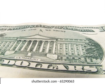 US Treasury Building On A Ten Dollar Bill