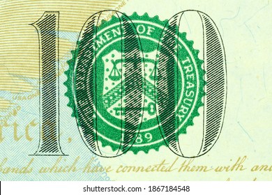 U.S. Treasury Seal On $100 Bill