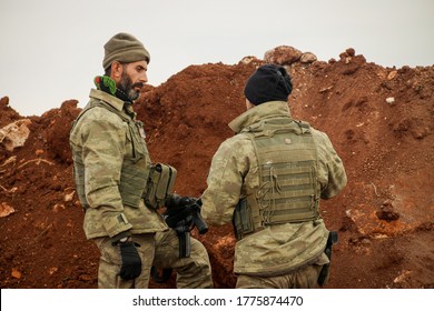 US And Turkish Soldiers Are Discussing The Bombing Of ISIS Positions Together.
Aleppo, Syria 15 September 2017