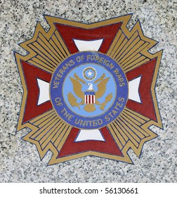 US Veterans Of Foreign Wars Symbol Carved In Granite