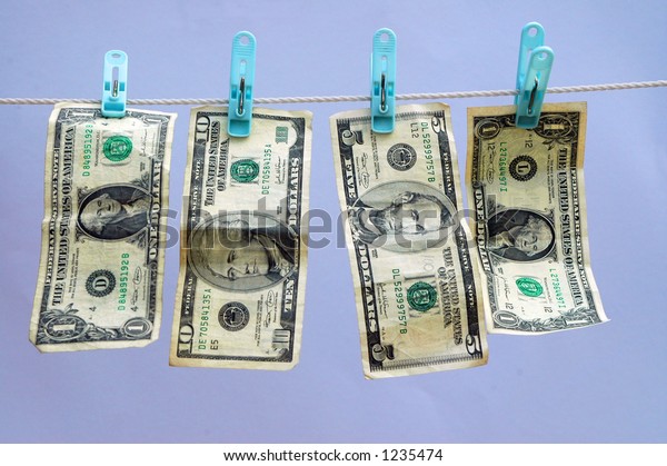 Børns dag Invitere boksning Usa American Currency On Laundry Line Stock Photo (Edit Now) 1235474