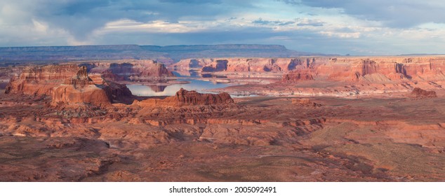 USA, Arizona. View Of Lake Powell From Tower Butte.