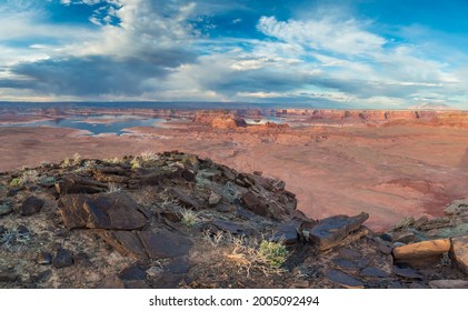 USA, Arizona. View Of Lake Powell From Tower Butte.