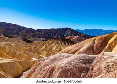 USA, CA, Death Valey, 30 of November 2020, Zabriskie Point, scenic view.