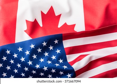 USA And Canada Flag.