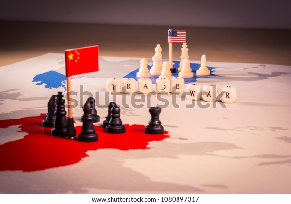 USA and China trade war concept. suitable also\
as South China Sea conflict\
