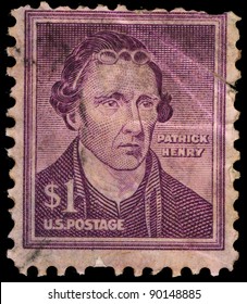 USA - CIRCA 1930: A stamp printed in USA shows portrait Patrick Henry, circa 1930